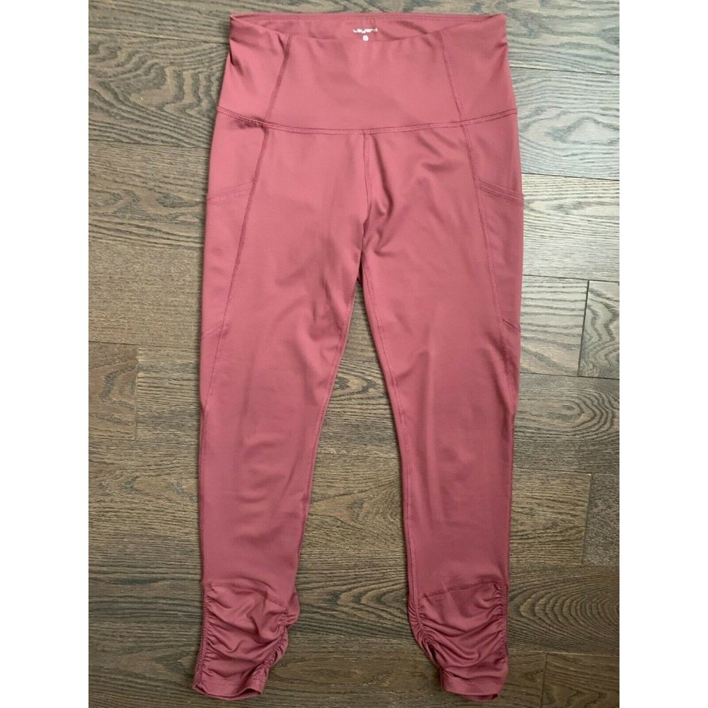 Layer 8 Athletic Leggings Womens Small Purple Pink Mid Rise Side Pockets